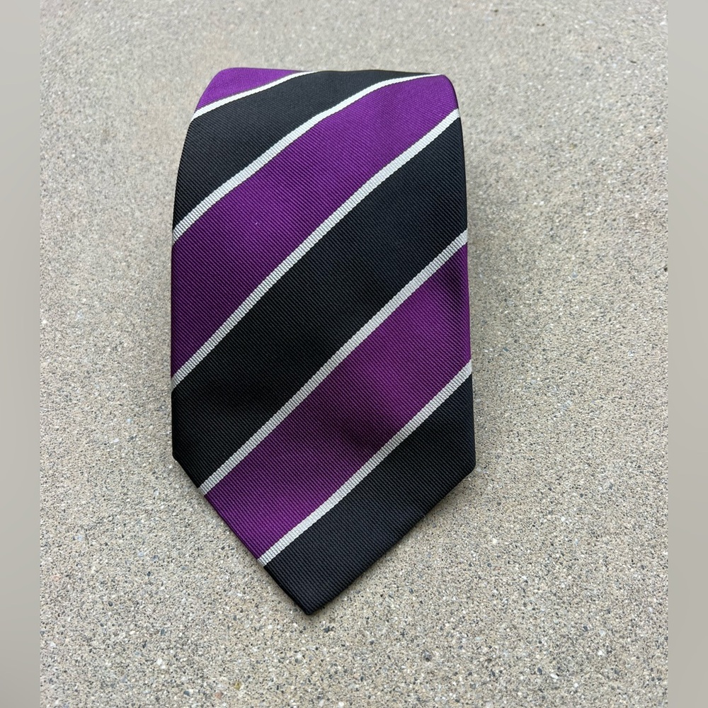 NWOT Ralph Lauren Purple Label Striped Luxury Silk Tie Necktie Formalwear